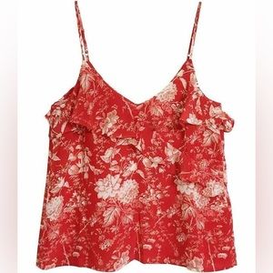 Lucky Brand Red Floral Cami Blouse